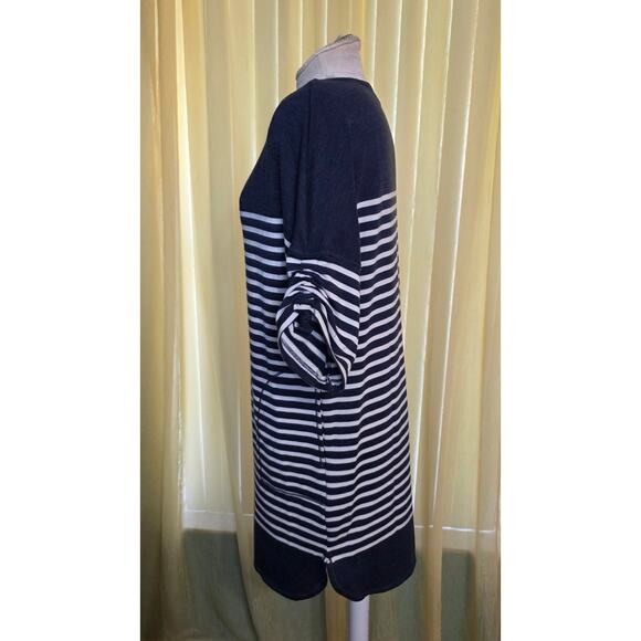 Max Studio Women's Casual Ruched Sleeve‎ Stripe Everyday Dress w/ Pockets Size S - Picture 2 of 6